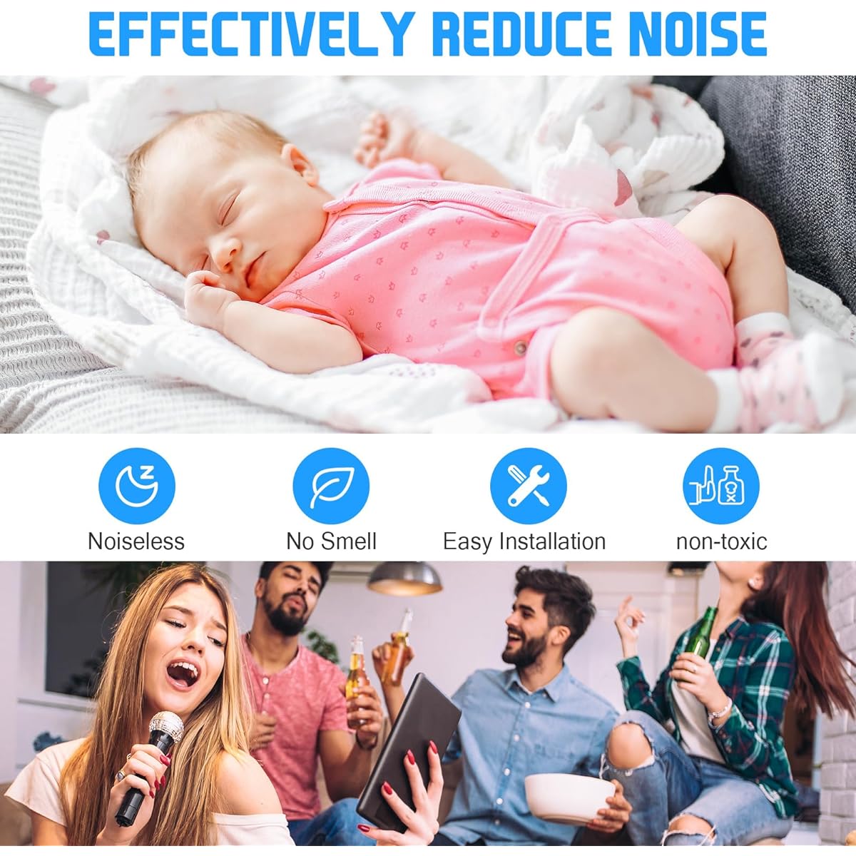 Hanaive 36 Pieces Hexagonal Acoustic Panels 12 x 10 x 0.4 Inch Soundproof Absorption Damping Wall Panel White Noise Canceling Panel Tile Pad for Studio Recording Room Office Home