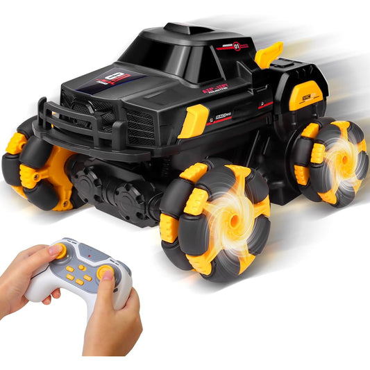 OIUOIH Remote Control Car 1:16 RC Stunt Car 360 Degree Rotation Standing Drive One Button Auto Transform 180° Rotation Front 4WD Road RC Truck for Boys Ages 4-12 (Black)