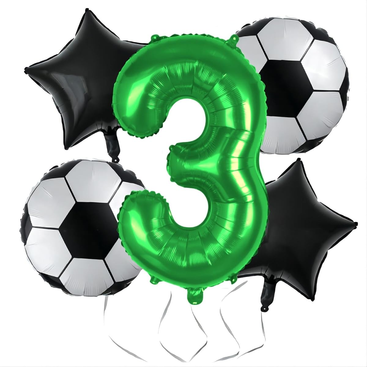 Soccer Balloons 3rd Birthday Decorations for Boys Soccer Birthday Party Supplies Qatar 2022 World Cup Party Decorations Balloons Foil Mylar Green Sports Theme Party Supplies Decor