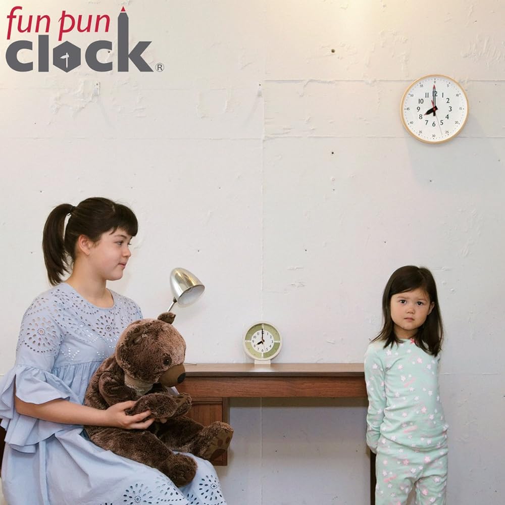 Lemnos Wall Clock Funpun Clock L Size Analog Wooden Frame Natural Colored Wood YD14-08 L Kids Educational Lemnos