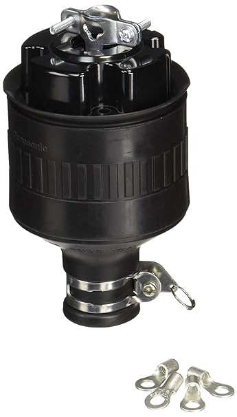Panasonic Ground 3P60A Hook Waterproof Rubber Cap with Crimp Terminal Black WF8460