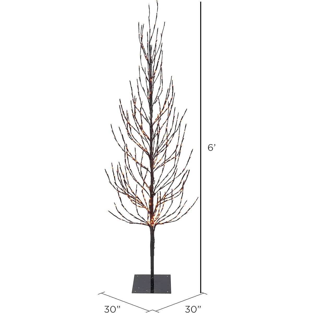 Vickerman 6' Brown Artificial Christmas Tree with 560 Orange LED Lights