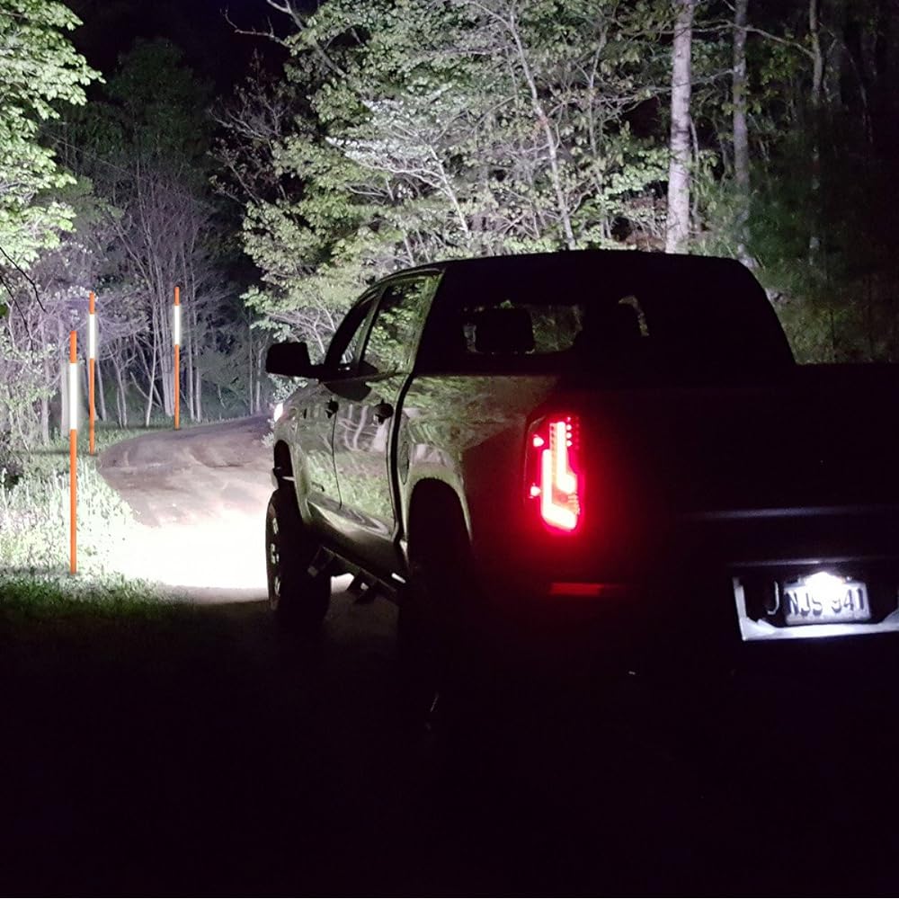 FiberMarker Reflective Driveway Markers 48" Orange 100 Pack 5/16" Diameter Hollow Driveway Pole Easy to See at Night