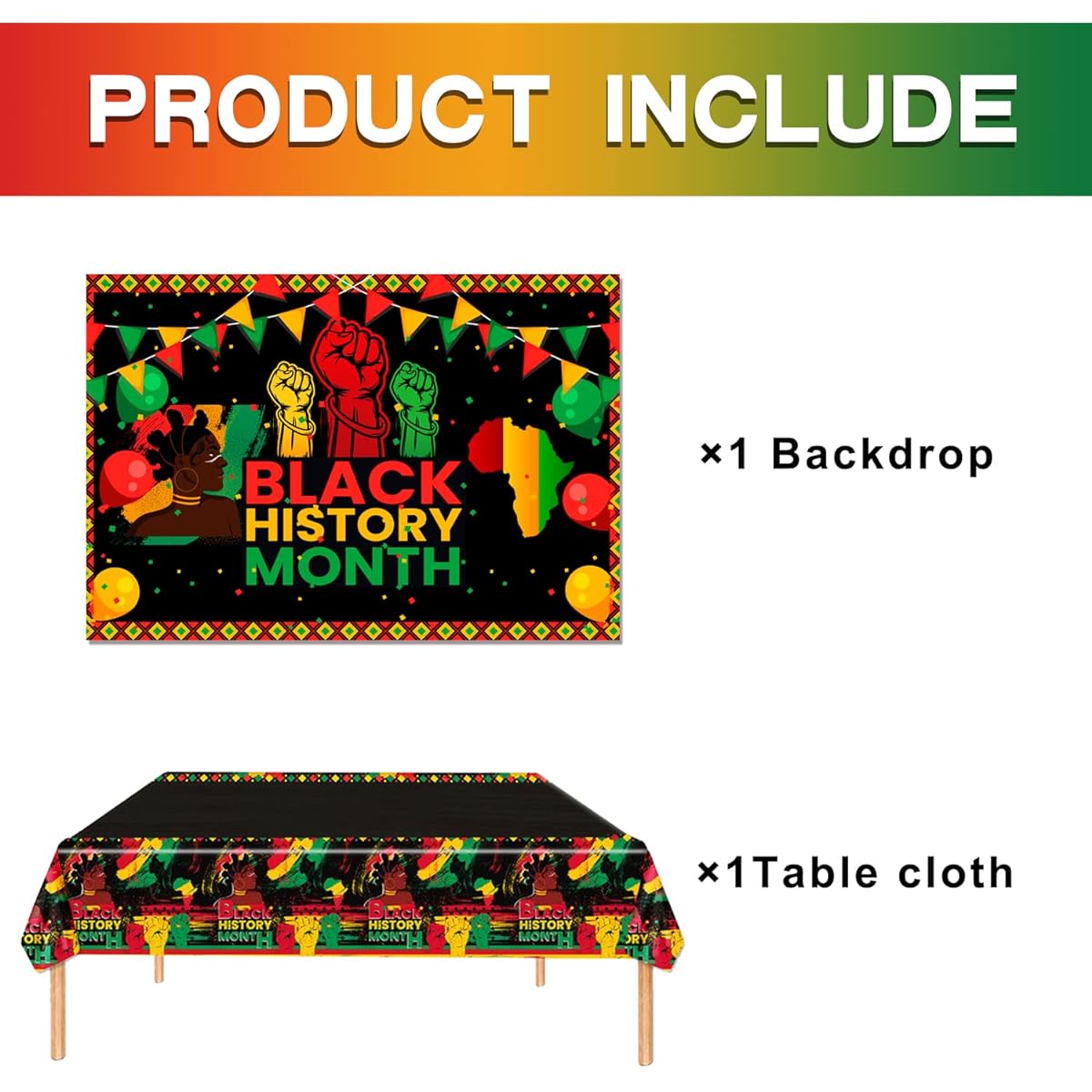 Black History Month Backdrops and Tablecloths Black History Month Party Supplies African Worthy Commemorations Party Decorations Photo Background Banner Black History Month
