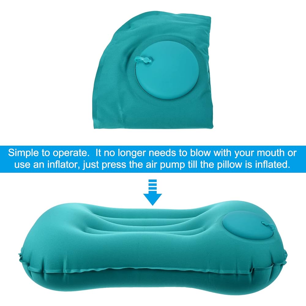 PATIKIL Camping Pillow 2 Pack Portable Camping Beach Pillow Ultralight Inflatable Travel Airplane Pillow Lumbar Support for Hiking Backpacking Green