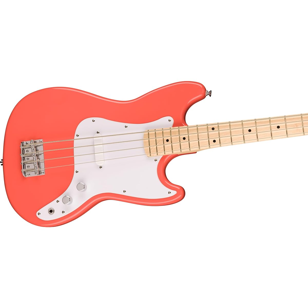Squier by Fender Squier Electric Bass Squier Sonic™ Bronco™ Bass, Maple Fingerboard, White Pickguard, Tahitian Coral with Soft Case