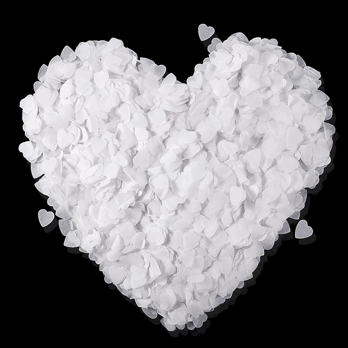 10000 White Heart Shaped Confetti Tissue Paper Confetti for Weddings, Parties, Anniversary, Birthdays, Graduation, Baby Shower, Table Decorations