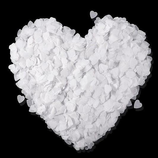 10000 White Heart Shaped Confetti Tissue Paper Confetti for Weddings, Parties, Anniversary, Birthdays, Graduation, Baby Shower, Table Decorations