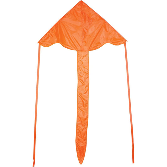 (Orange) - In the Breeze Orange 110cm Fly-Hi Kite - Single Line - Ripstop Fabric - Includes Kite Line and Bag