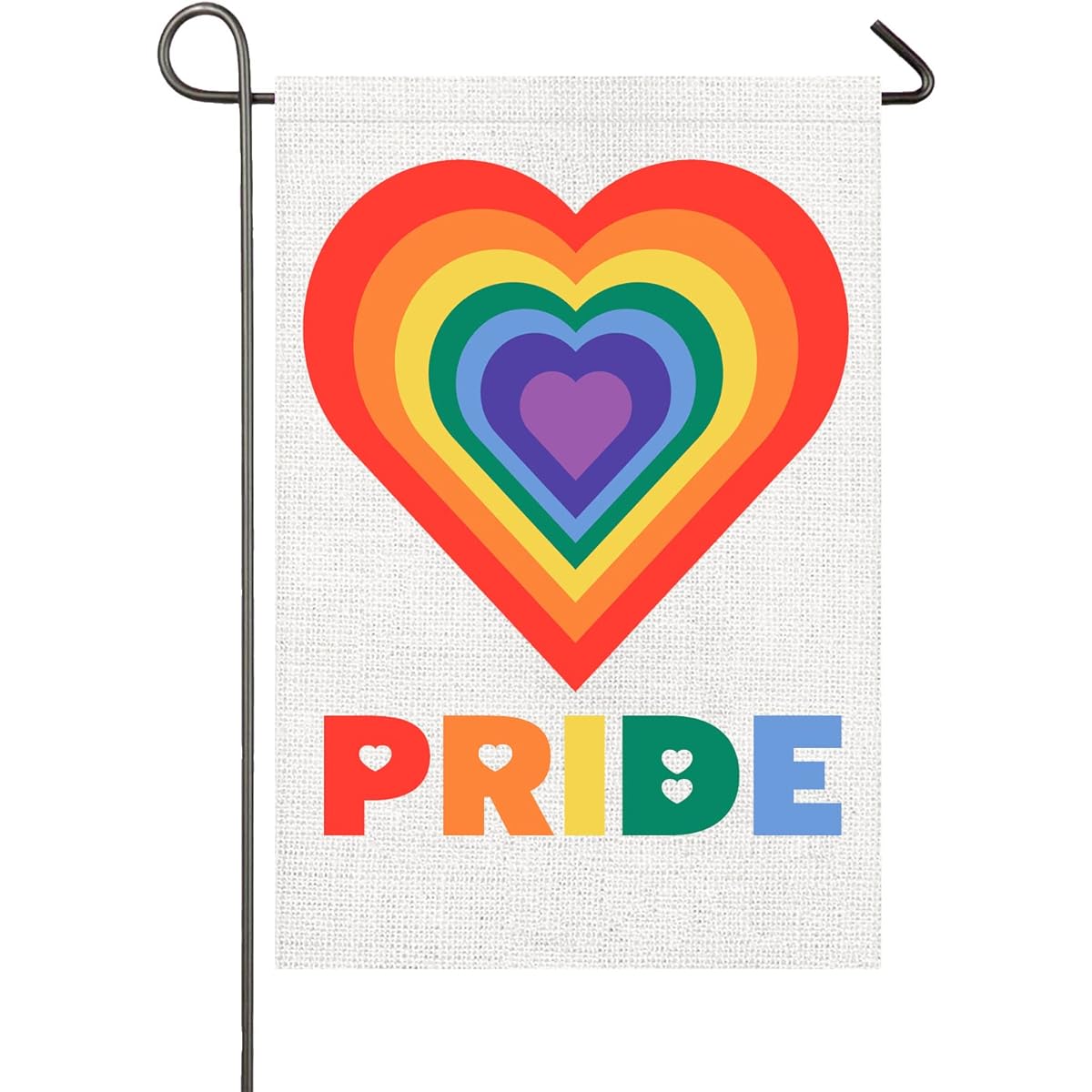 Pride Heart Garden Flag 12x18 Inch Double Sided Gay Pride Flag Love Heart Rainbow Flag Lesbian Bisexual Trans LGTBQ Community Banner LGBT Pride Moon Yard Outdoor Decor