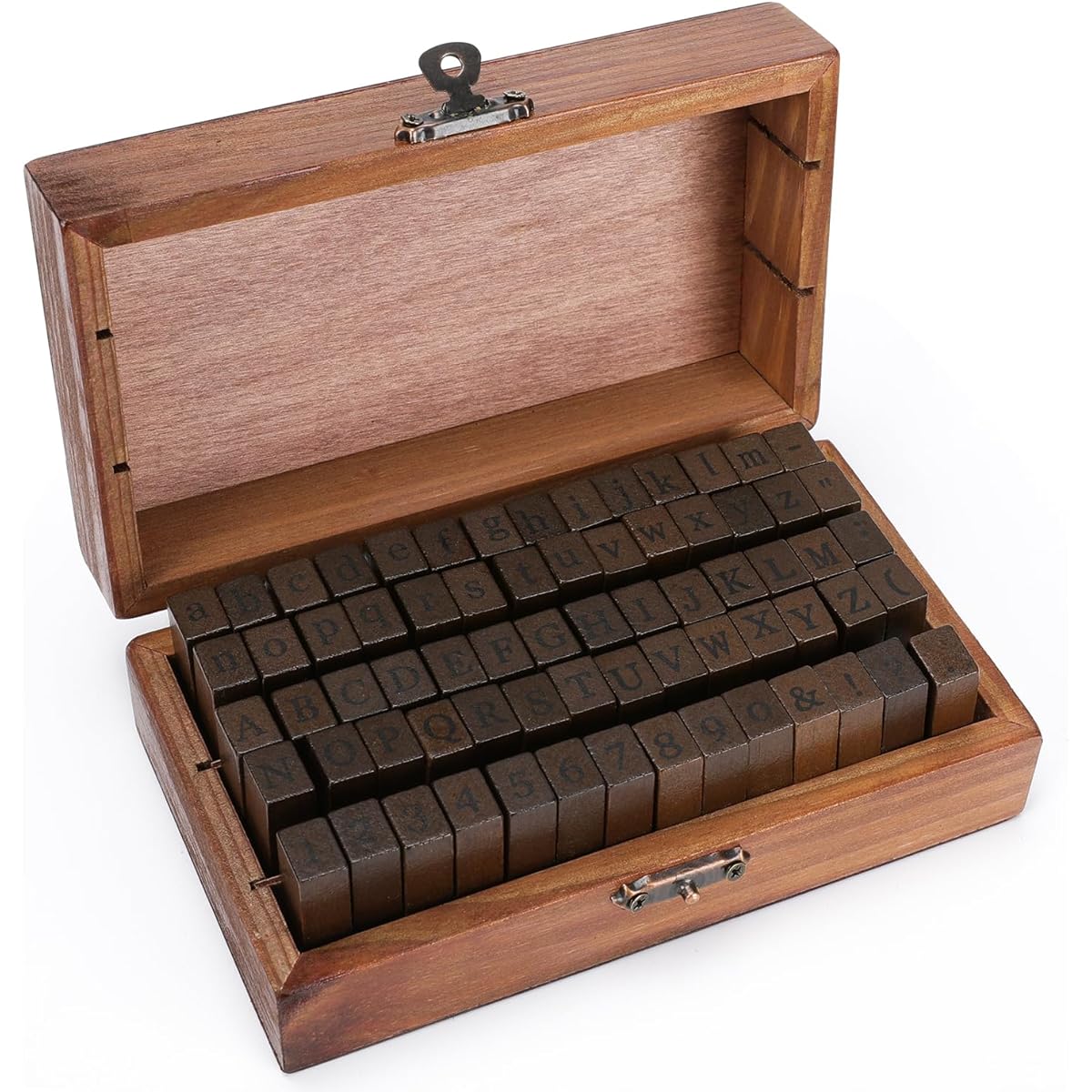 KMIKE Alphabet Stamp Set 70pcs Letters Numbers Symbols Vintage DIY Craft Card Making Wooden Rubber Stamps