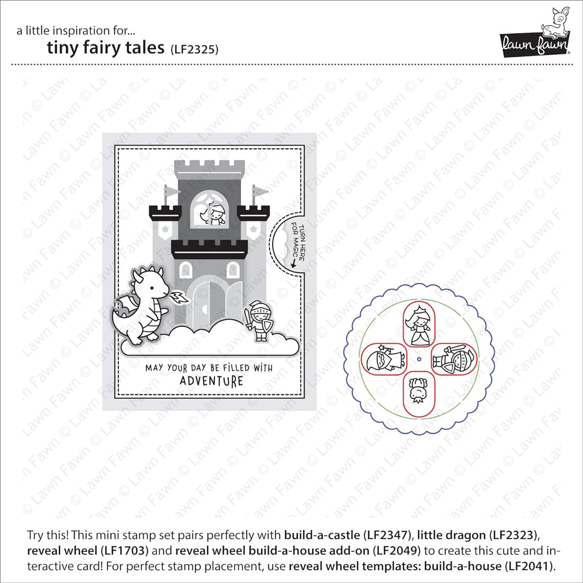 Lawn Fawn LF2325 Little Fairy Tale 2X3 Clear Stamp Set