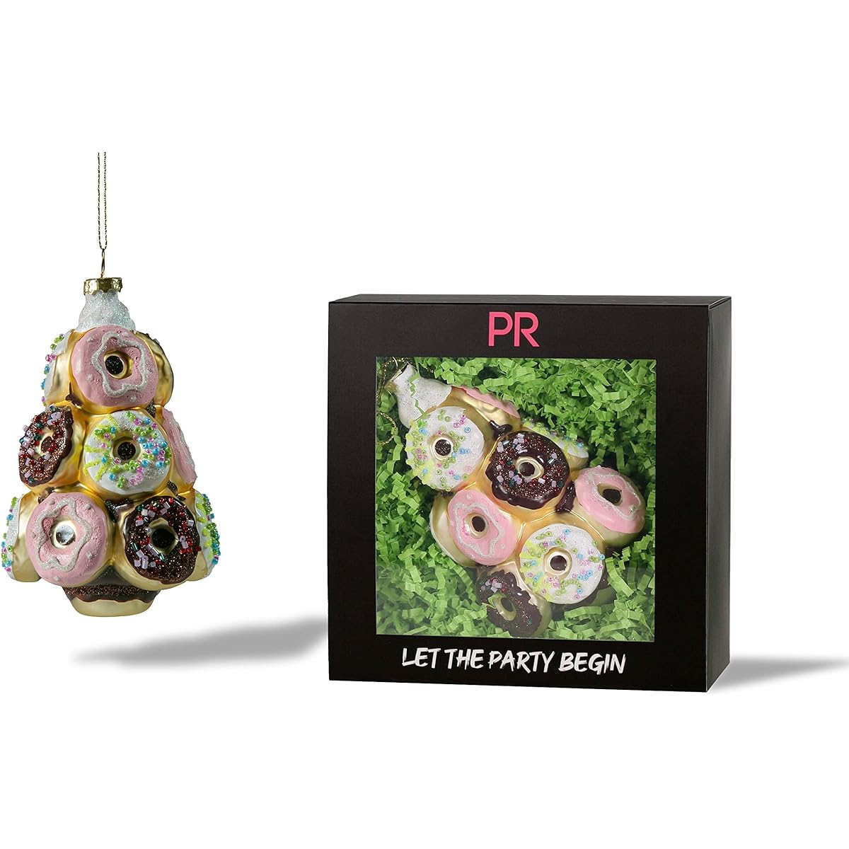 Party Rock | Donut Pyramid Glass Ornament | Food Collection