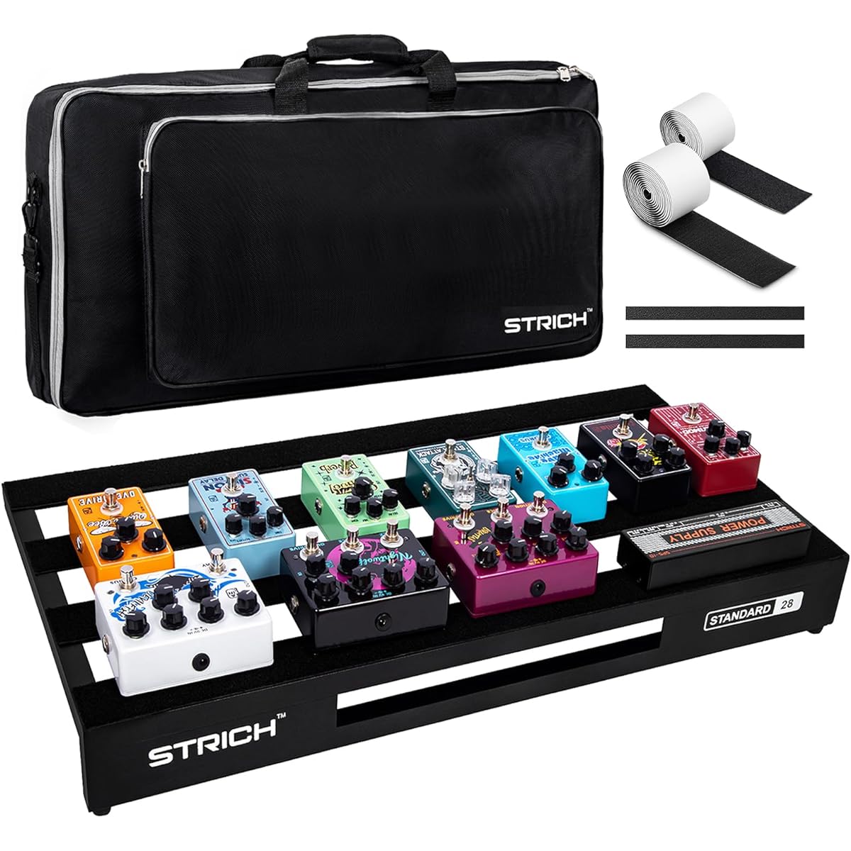 STRICH Guitar Pedal Board Aluminum Alloy 1.47KG Lightweight Pedal Board 72 x 35CM Extra Large Effector Board with Carry Bag STANDARD 28 (Angle)