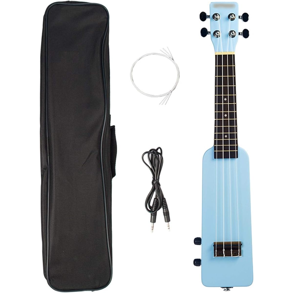 Ukulele 21 Inch Okoume Pure Wood Electric Ukulele Kit Musical Instrument Ukulele, (Size:One Size; Color:Blue)