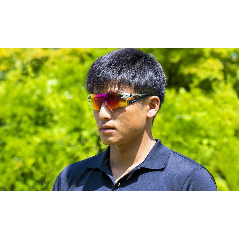 "Domestic regular product" AirFlay sports sunglasses without nose pads AF-301 WV series Frame color Silver Lens color Purple gold mirror Polarized lenses Visible light transmittance 20% Polarization degree 99% UV cut rate 99% or more Product number AF-30