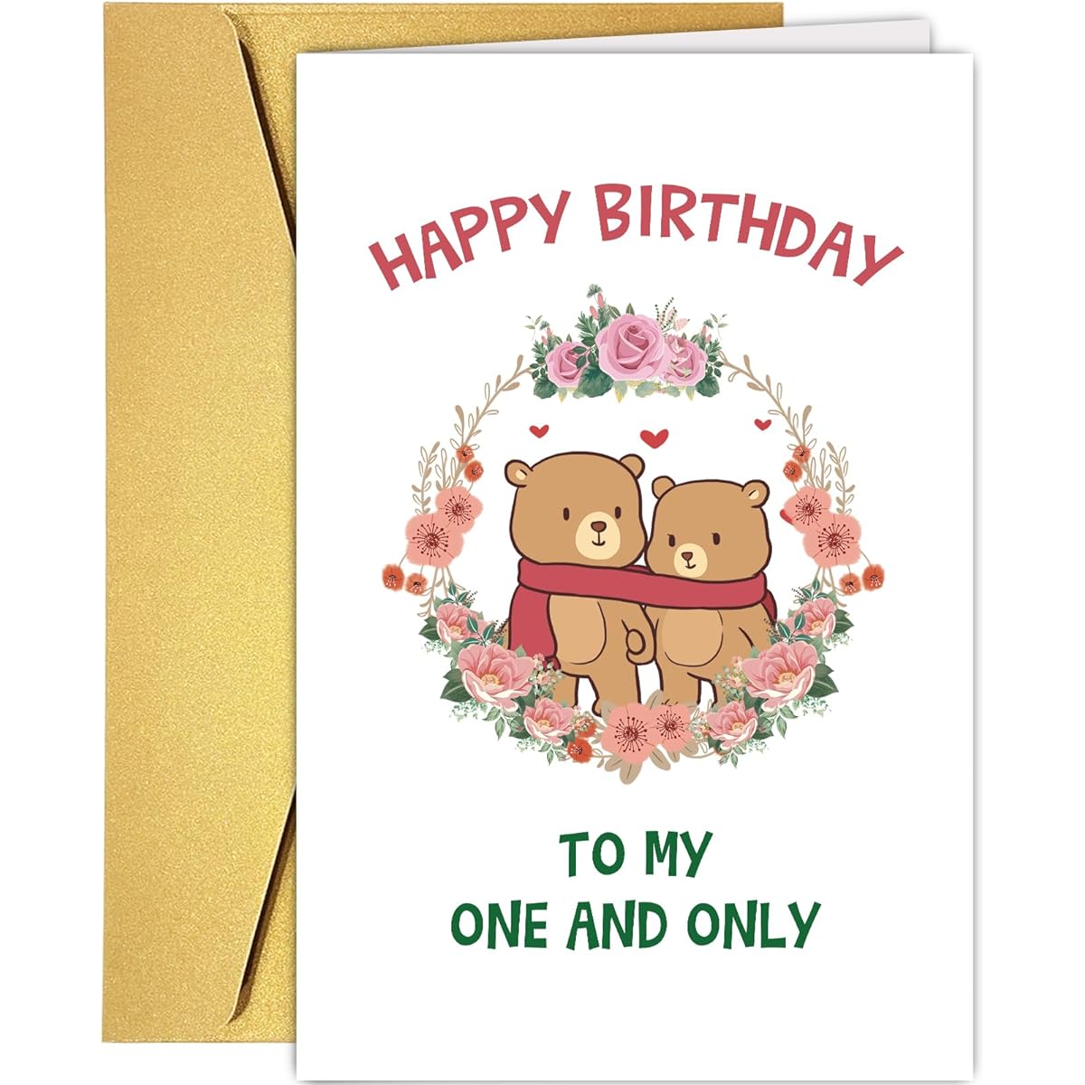 Supoeguk Cute Birthday Cards for Boyfriend Girlfriend Romantic Birthday Cards for Husband and Wife Happy Birthday To My One and Only