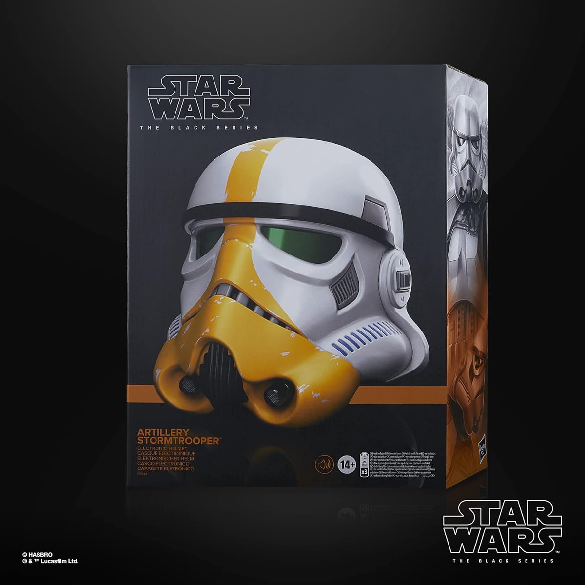 Star Wars The Black Series Mandalorian Artillery Stormtrooper Premium Electronic Helmet, Roleplay Collectible, Ages 14+