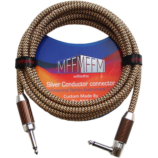 1/4" Right Angle Instrument Cable - 15' (Gold)