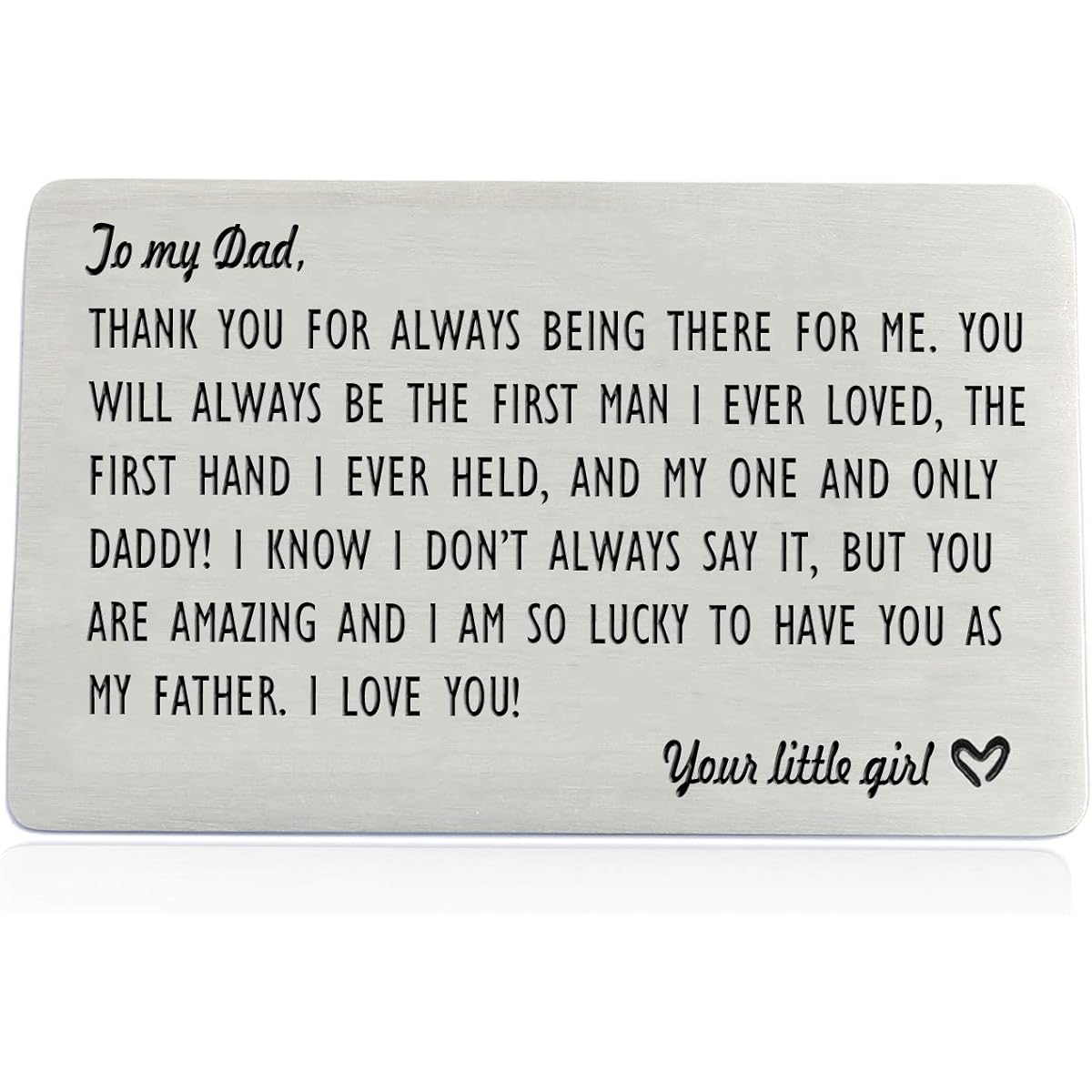 Gifts for Dad from Daughter, Engraved Wallet Inserts, Thank You Gifts for Dad on Father's Day, Birthday, Wedding