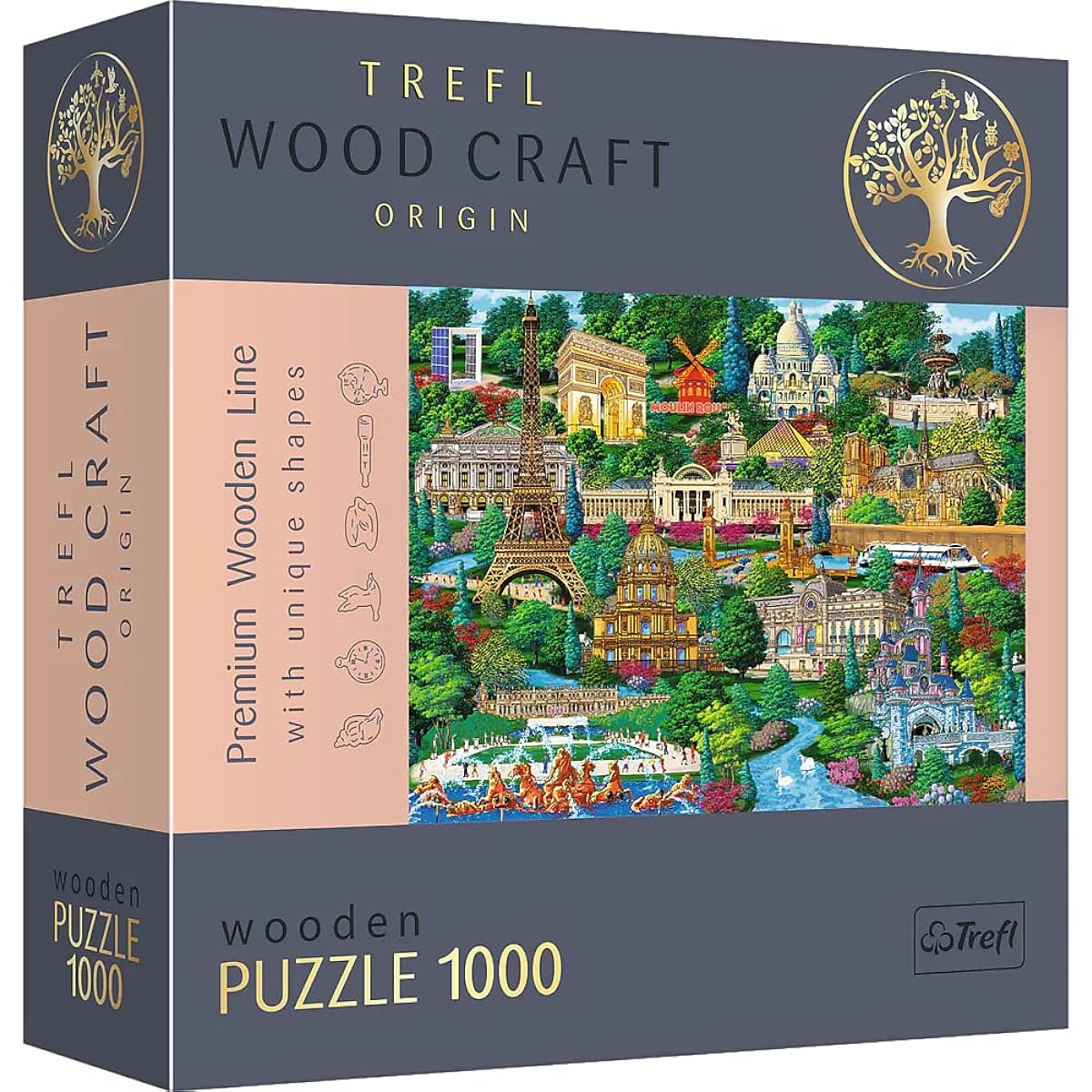Trefl WOOD CRAFT 1000 Piece Jigsaw Puzzle [French Landmarks] 375 x 519 mm