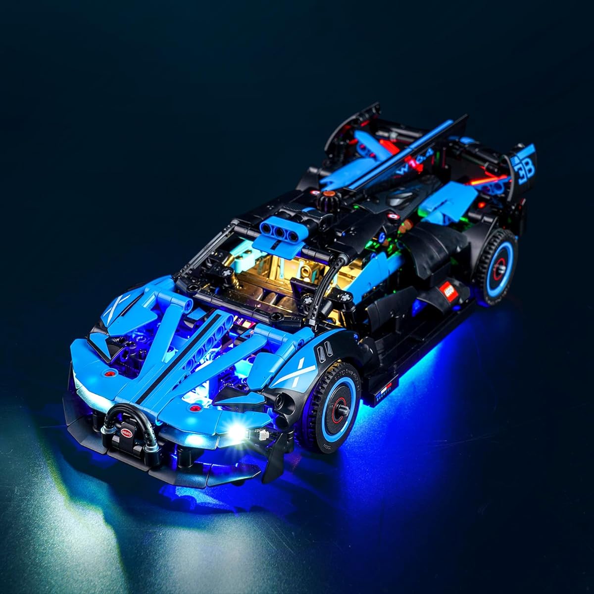 VONADO LED Light Kit for Lego Bugatti Bolide Azir Blue DIY Lighting for Lego Bugatti 42162 Building Set (No Lego Model) Creative Lego Technic Bugatti Light (Light Only)
