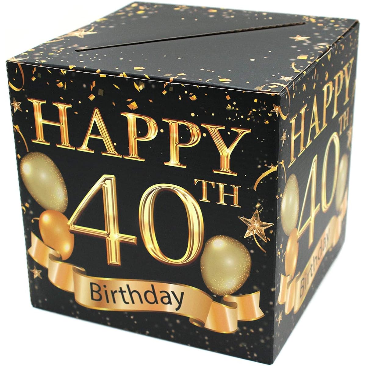 Birthday Party Decorations Party Supplies 40th Birthday Ballot Box 40th Birthday Cheers Card Box 1 Set (Black)