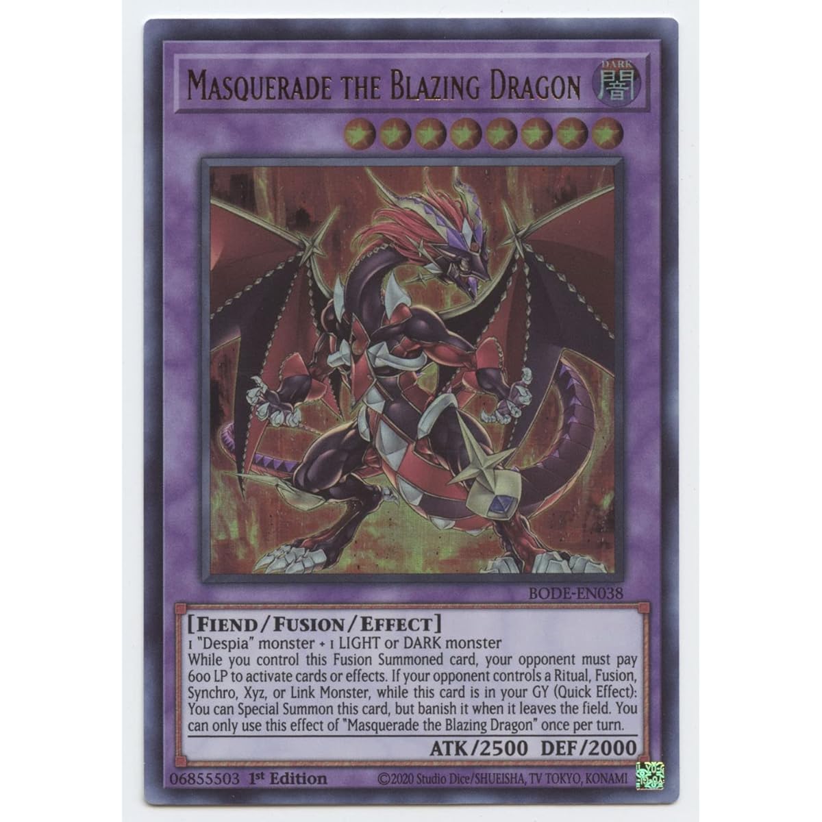 Masquerade the Blazing Dragon - BODE-EN038 - Ultra Rare - 1st Edition