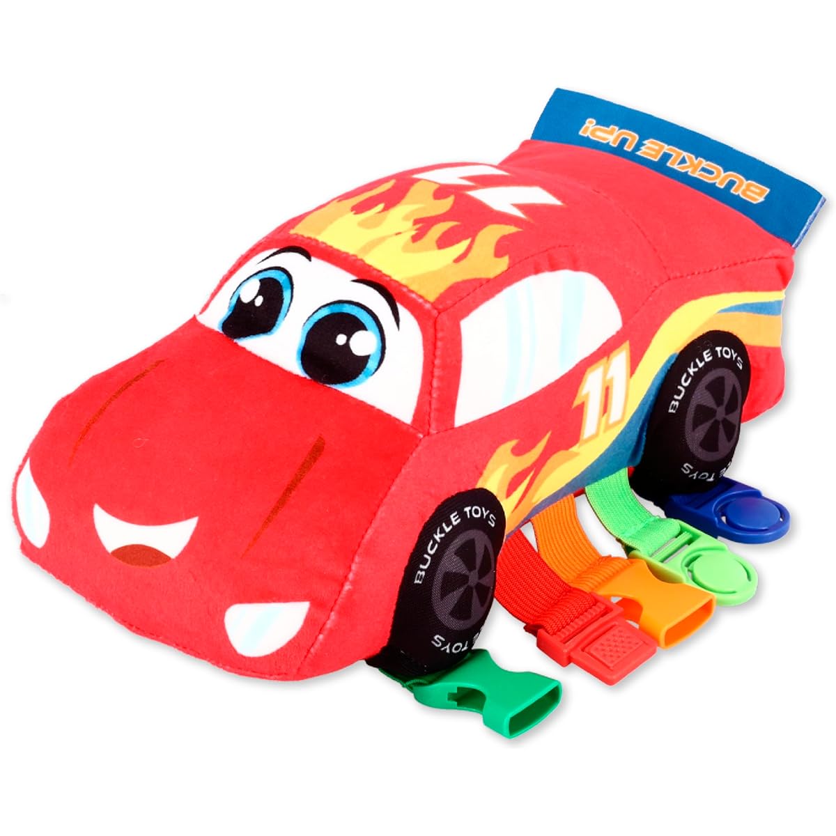 Buckle Toys - Bullet Race Car - Fine Motor Skill Development - Sensory Learning Activity Toy - Air Travel Essentials for Toddlers