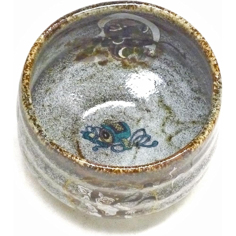 Kutani ware [Matcha bowl] Fujin Raijin pottery