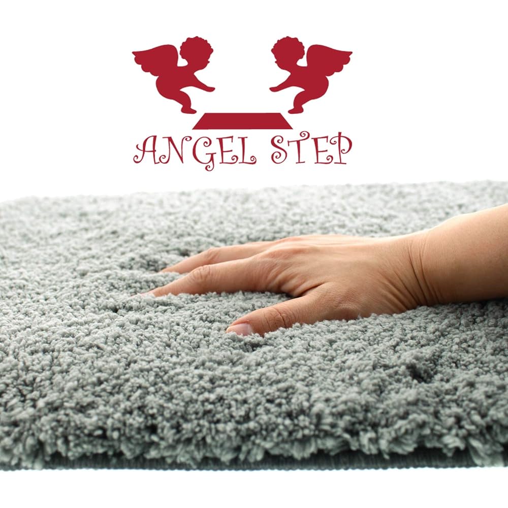 Hashizume Shoten Bathroom Foot Wiping Mat Gray Approx. 70cm x 100cm Angel Step Bath Mat