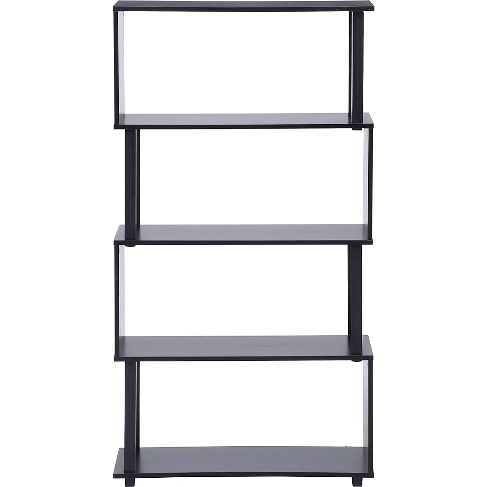 Fuji Boeki Open Rack Display Rack 4 Tiers Width 80cm Height 148.3cm Brown Black Easy Assembly Fit 99600