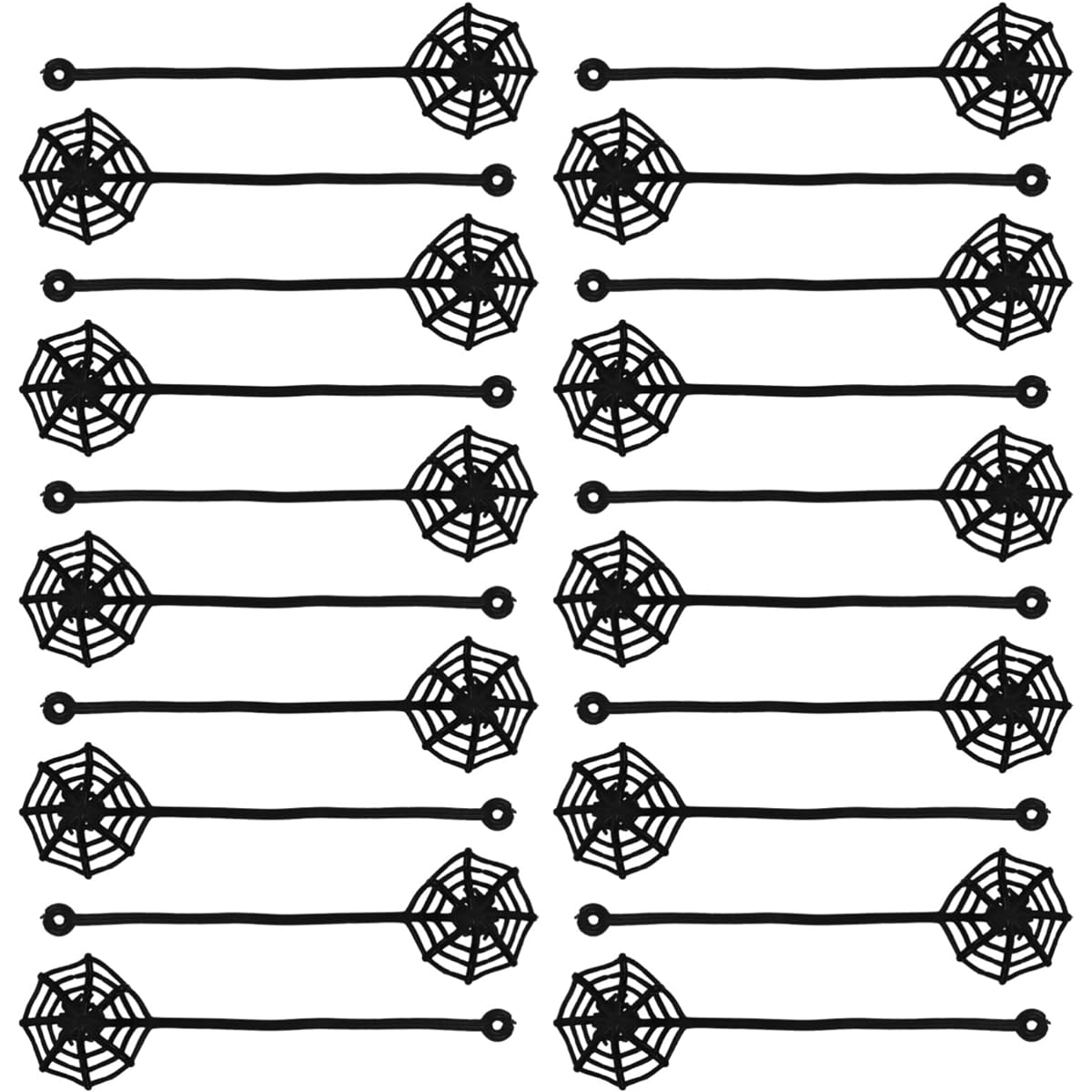 MAGICLULU 20pcs Handheld Spider Web Mini Stretchy Spider Webs Retractable Spider Webs for Halloween Decoration Gifts (Black)