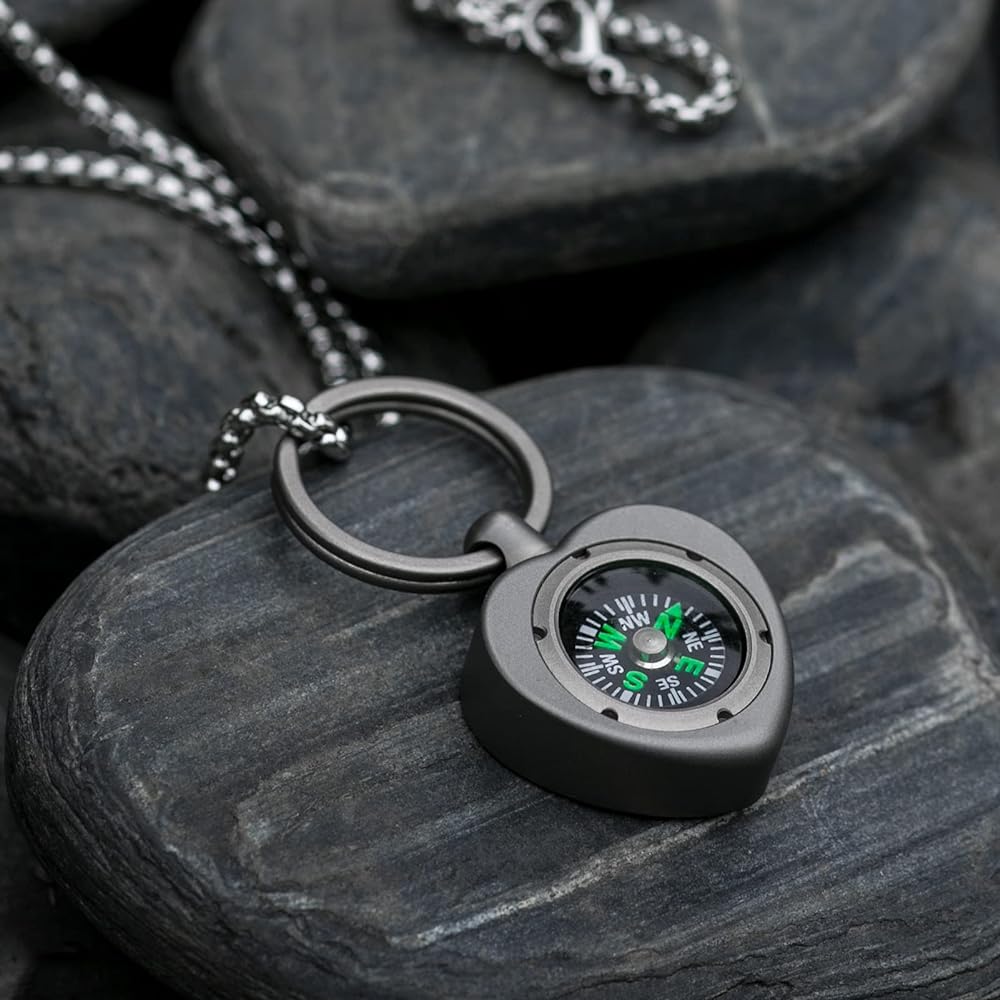 TIMULTI Titanium Compass Compass Lightweight Waterproof Outdoor Compass Guide Portable Goods Gift
