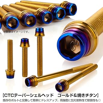 Engine cover bolt set for Yamaha TW200 TW225 SEROW 225 SEROW 22 pieces tapered shell head gold & blue