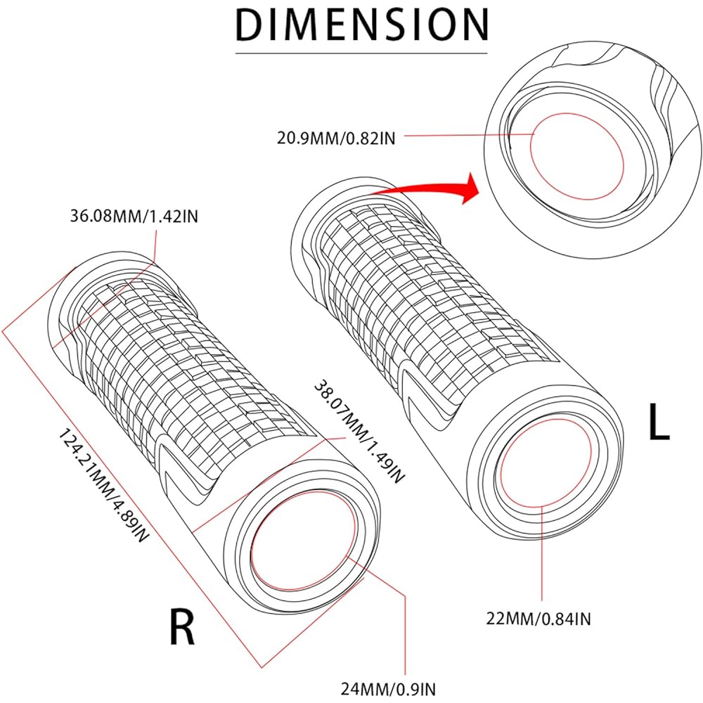7/8" 22mm CNC Alu Motorcycle Handlebar Grips for Honda CBR150 CBR500 CBR100F CBR1000RR CBR1100XX CBR125 CBR250 CBR300R CBR400RR CBR400F CBR450SR CBR600RR CBR90RR CBR90RR CBR 954RR Red