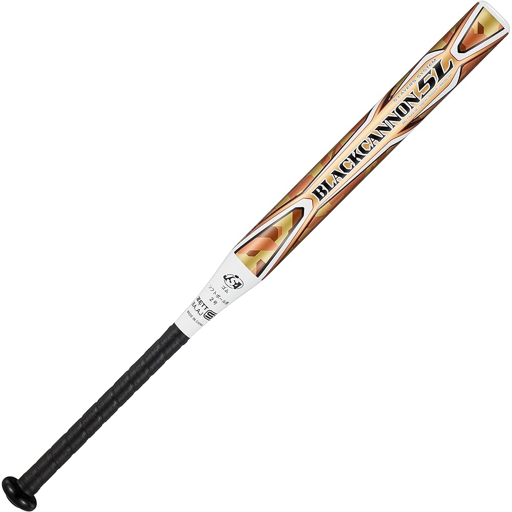ZETT Boys' Junior Softball Black Cannon 5L Carbon Compatible with Rubber Ball No. 2 Middle Rose