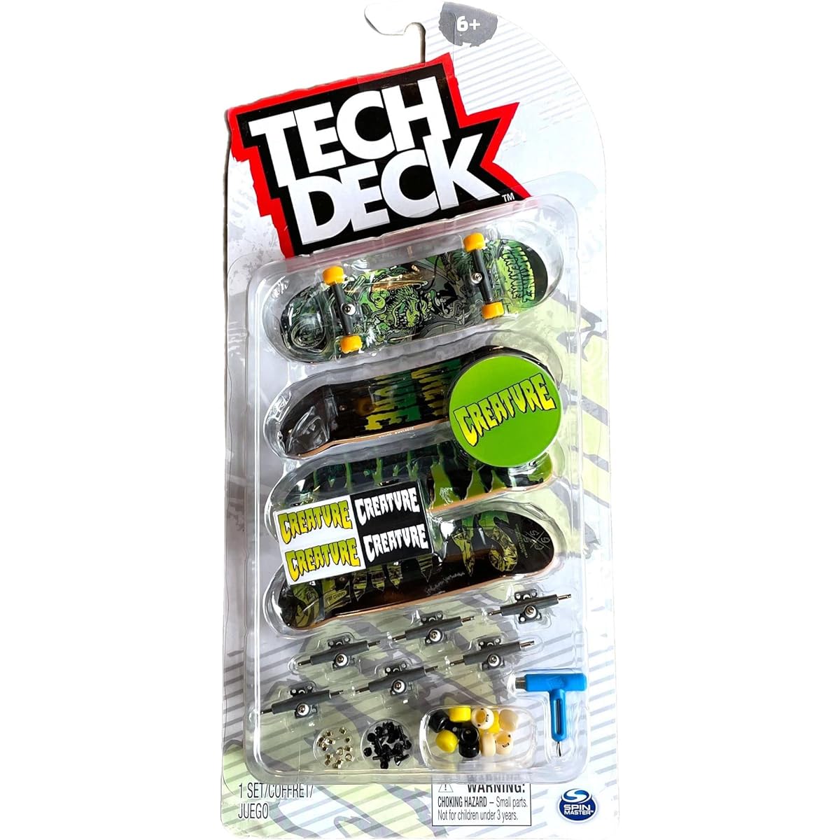 TECH DECK Tech Deck Sk8shop Bonus Pack Mini Finger Skateboard Multipack 2022 Series (Creatures (4 Pack)