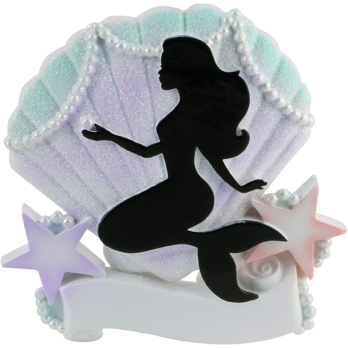 Polar X Mermaid Silhouette Christmas Ornament Customizable