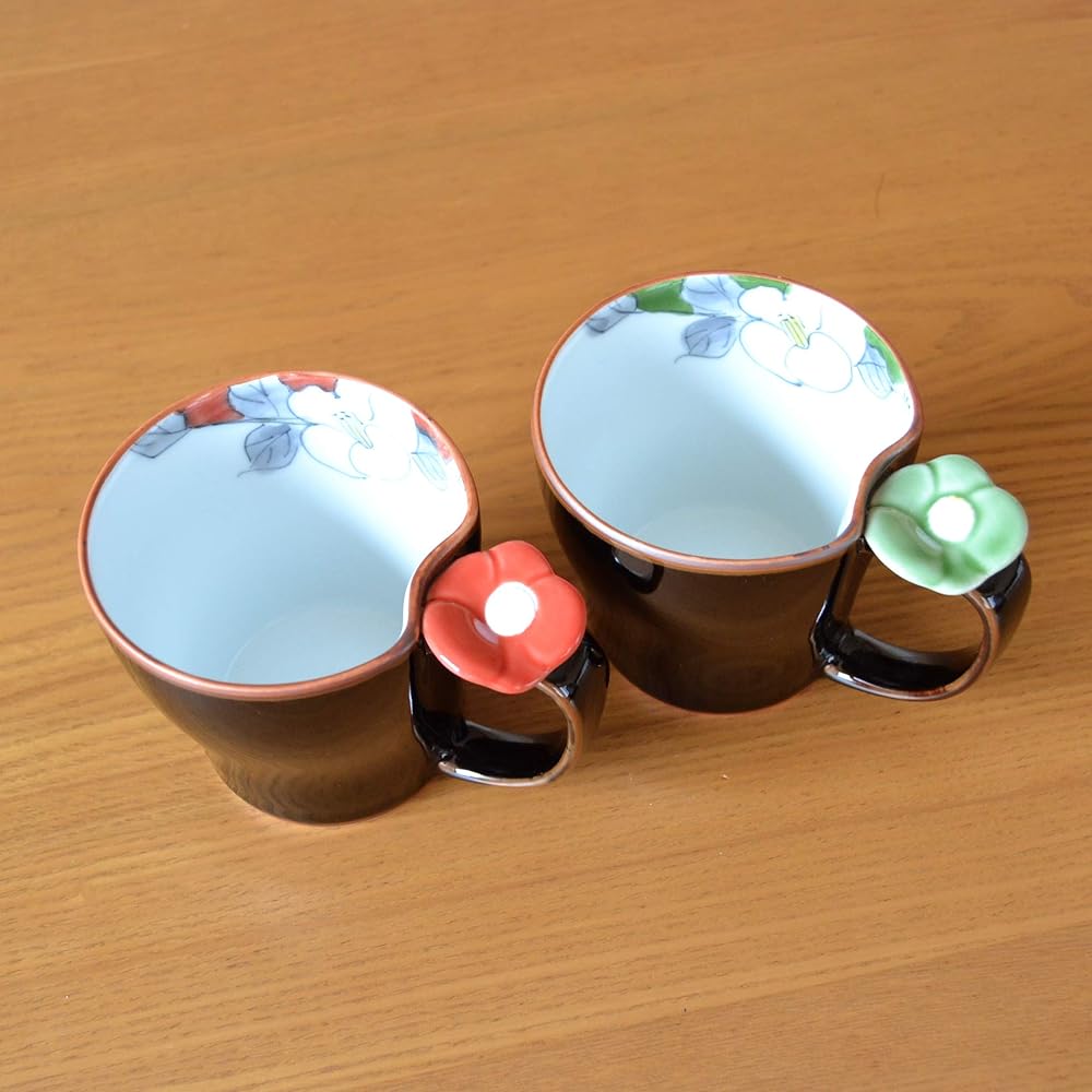 Mug Pair Present Gift Boxed Arita Ware Microwave Safe Coffee Cup Flower Painting Made in Japan