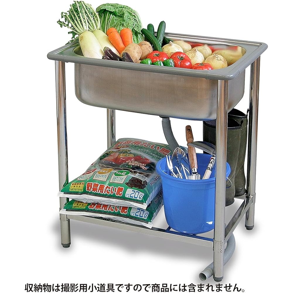 JEJ Astage Stainless Steel Sink Simple Sink Gardening Outdoor ST-720 [Width 72 x Depth 52 x Height 80 cm]
