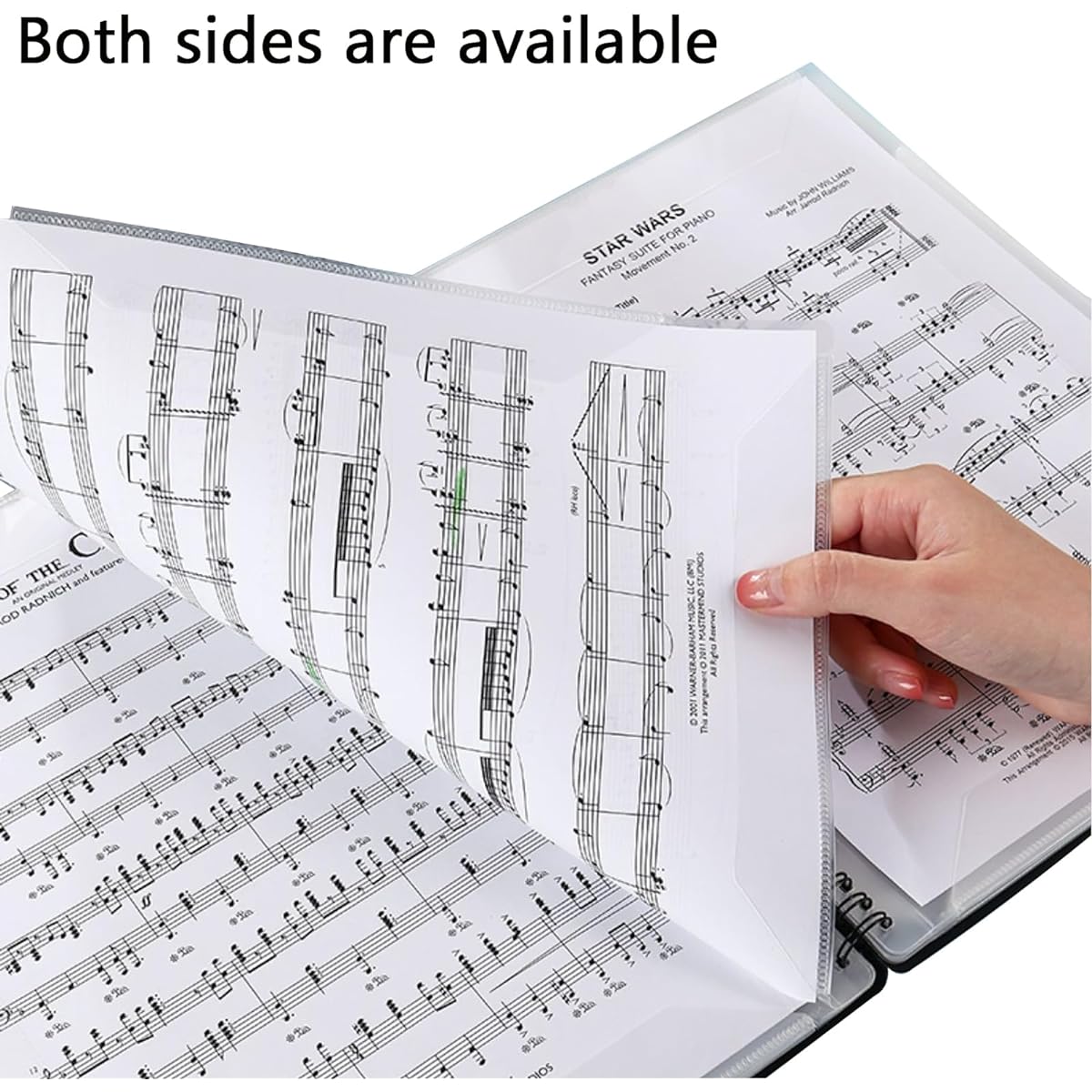 Sheet Music Folder for Sheet Music 30 Sleeves 60 Pages Blank Spiral Music Binder Sheet Music and Document Organizer 8.5x11 Inch Band Sheet Music Holder (Black)