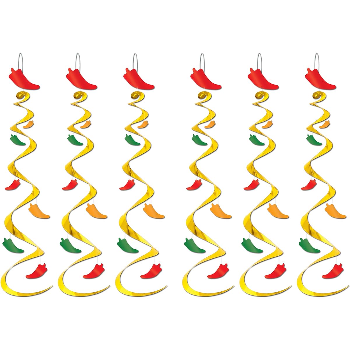 Beistle S50061AZ2 Chili Pepper Whirlpool 6 Piece 30 Inch Multicolor