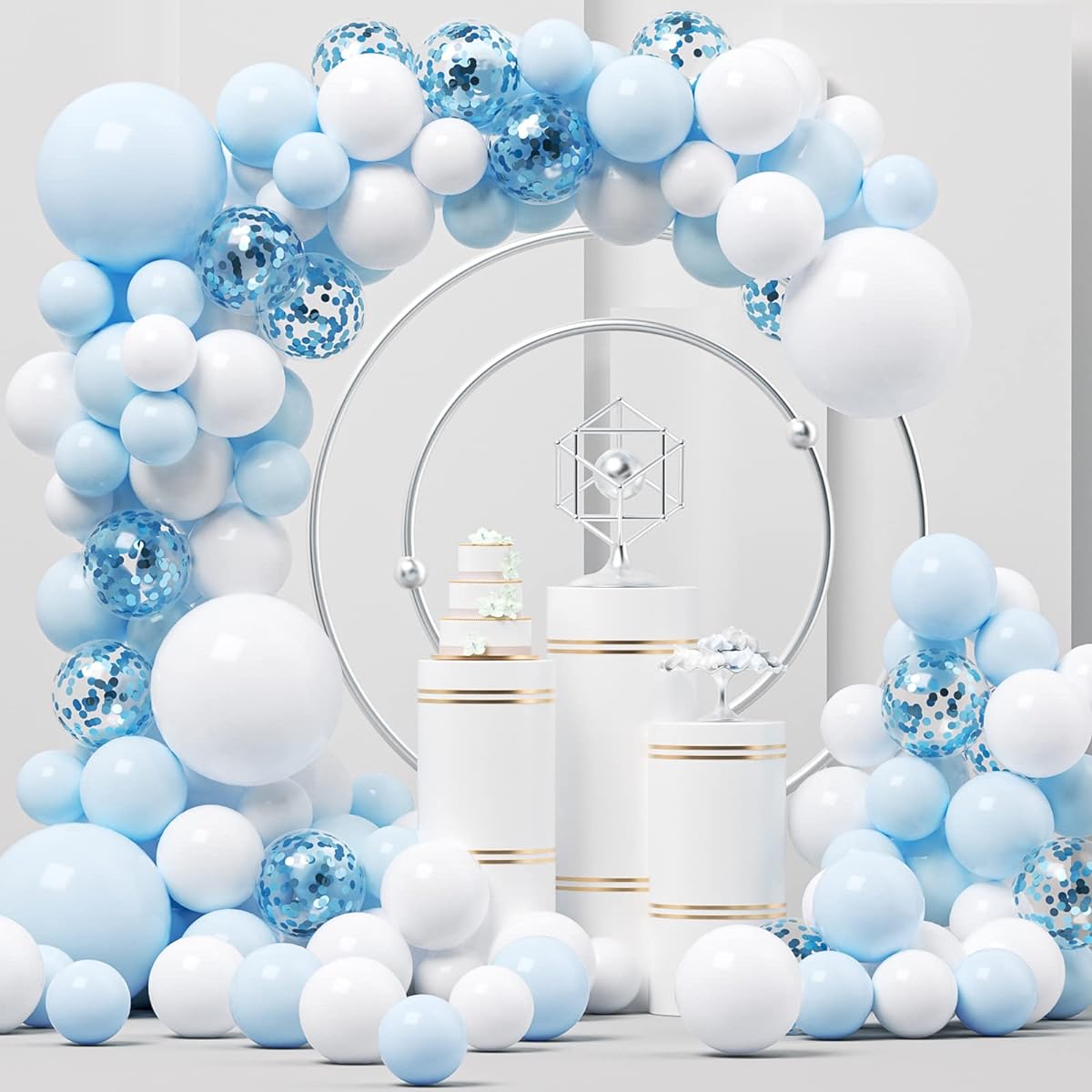 124 Blue White Balloons