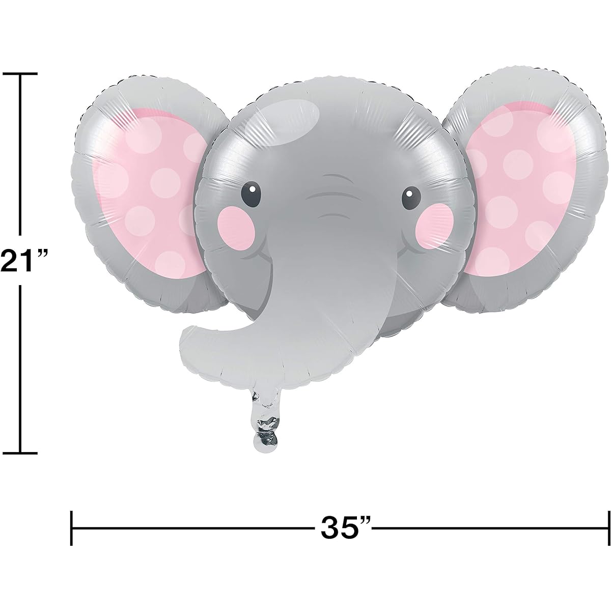 Creative Converting Enchanting Elephant Girl Mylar Balloon 1 Carat Multicolor 35" x 21"