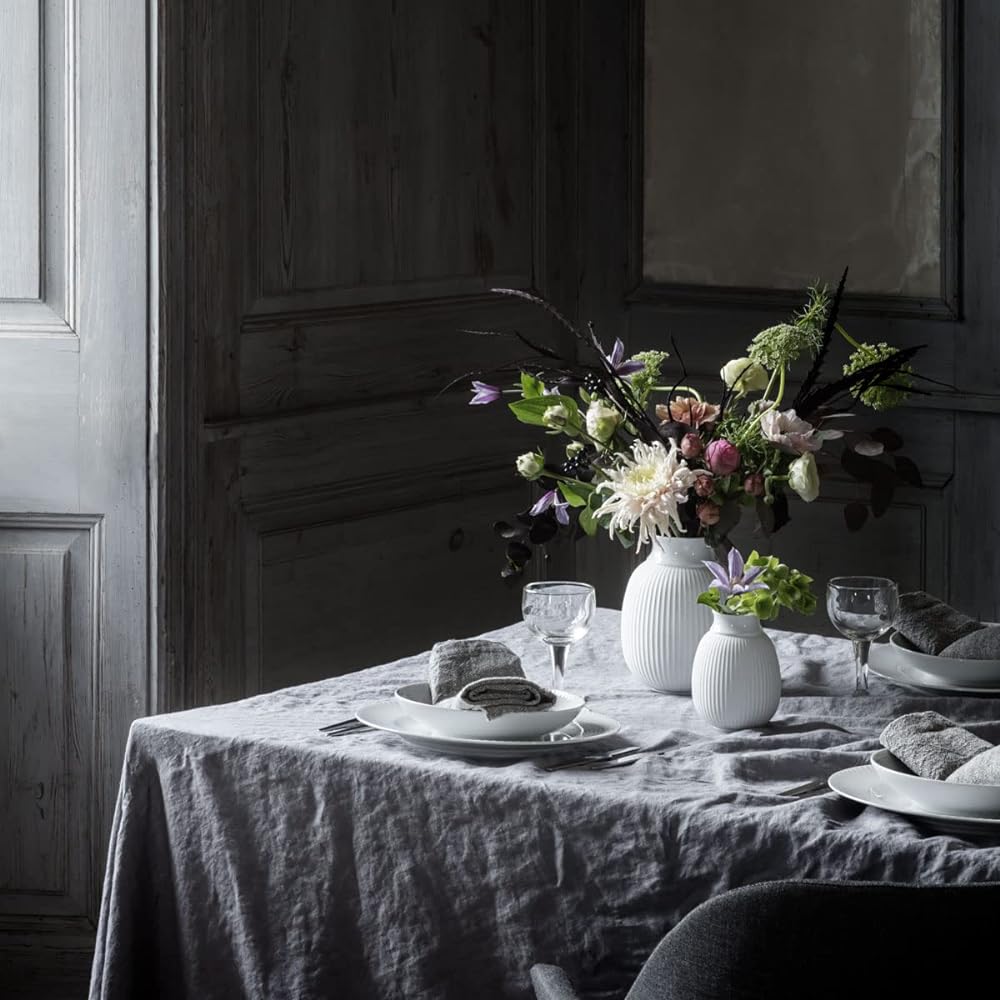 [Lyngby Porcelaen]Lyngby Curve Vase White & Matte White H17,5cm 200541 Curve Base Ryngby Porcelaen Vase
