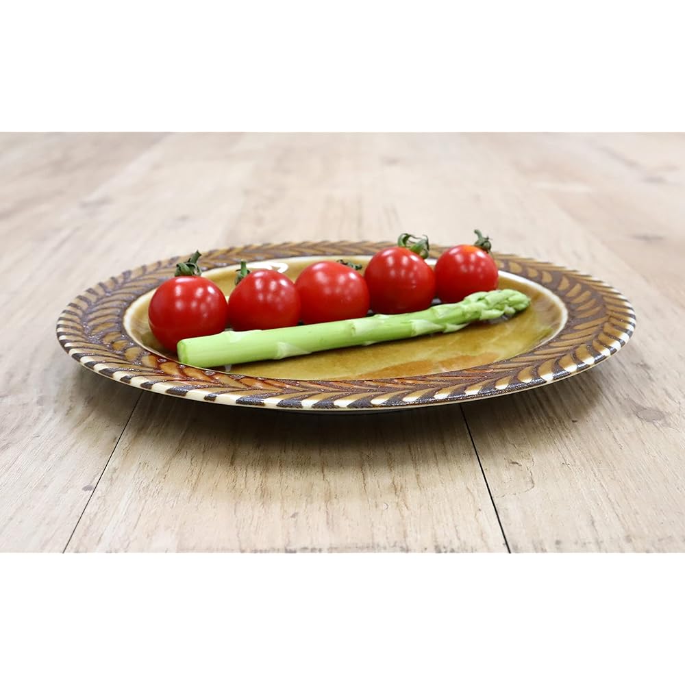 New [Commercial use set] Plate series that lets you feel like a mountain hut 20cm cake plates (caramel) 10-piece set