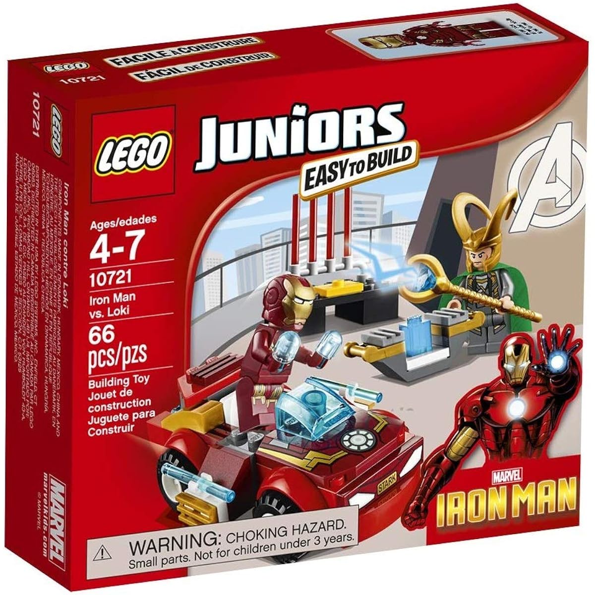 Juniors LEGO 66 PCS Iron Man vs. Loki Bike Box Building Toys