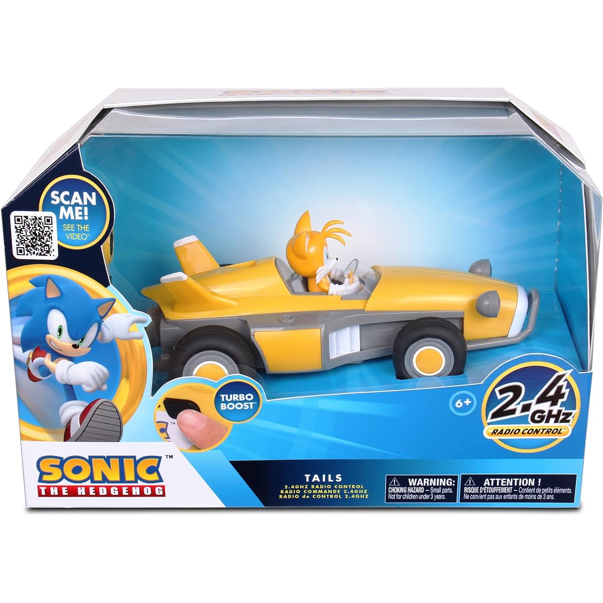Team Sonic Racing RC: Tails The Fox - NKOK (603) 2.4GHz Remote Control Car with Turbo Boost Officially Licensed Product Sega Sonic The Hedgehog Battery Powered Ages 6+