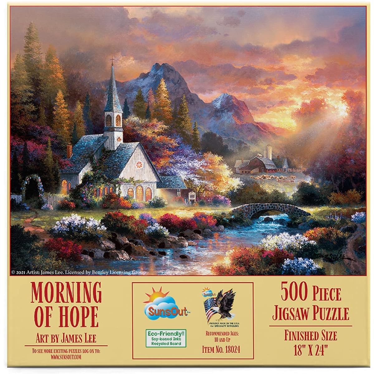 SUNSOUT INC - Morning of Hope - 500 Piece Jigsaw Puzzle Artist: James Lee - Finished Size 18" x 24" - MPN# 18024